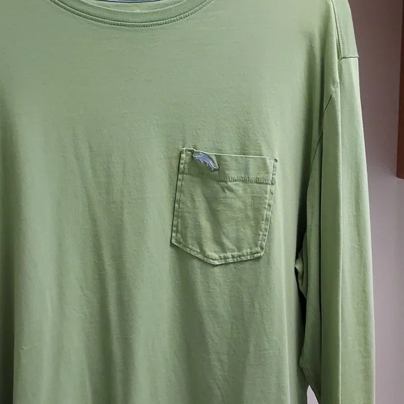 Tommy Bahama Men's Long-Sleeve Crewneck Pocket Shirt - Light Green - Picture 3 of 13